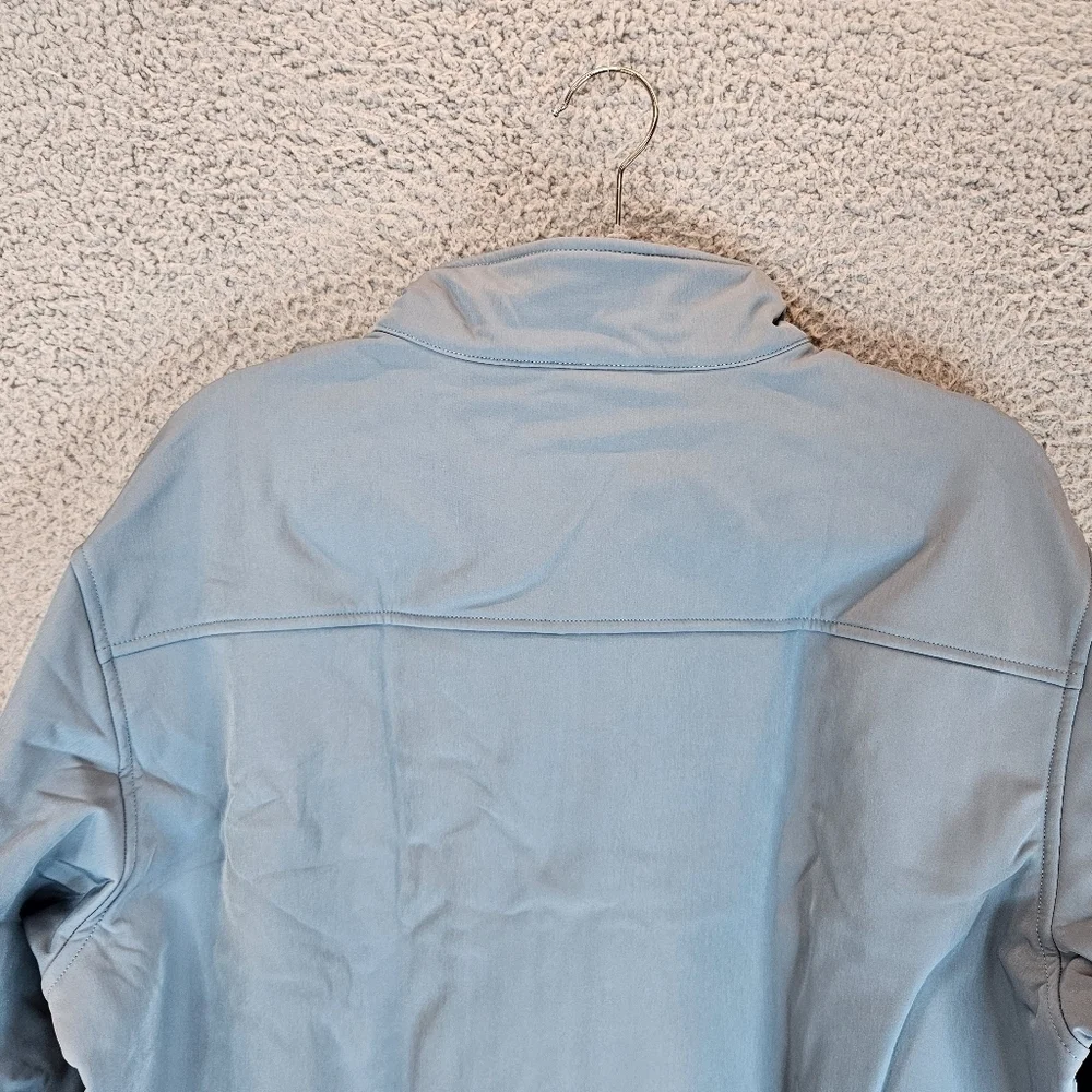 MagcoMsen Jacket Mens Sz L Gray Green Hem Stand Up Collar Elastic Cuff
